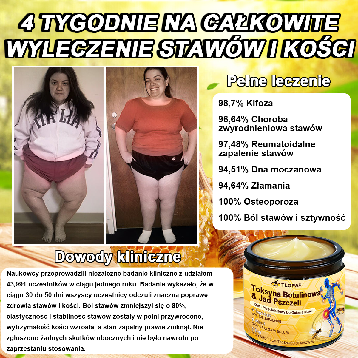 🐝TLOPA® Toksyna botulinowa i jad pszczeli Krem przeciwbólowy do gojenia kości🐝
