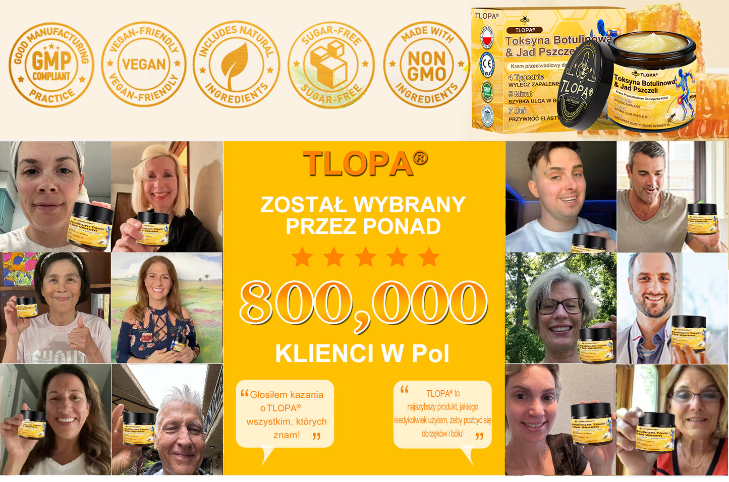 🐝TLOPA® Toksyna botulinowa i jad pszczeli Krem przeciwbólowy do gojenia kości🐝