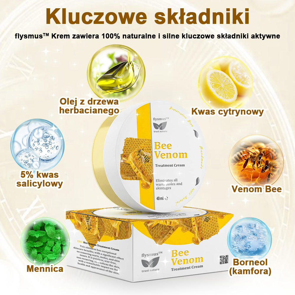 ✅flysmus™ Krem leczniczy z jadem pszczelim🐝: Leczenie egzemy, łuszczycy, trądziku, trądziku różowatego, infekcji grzybiczych, brodawek✅