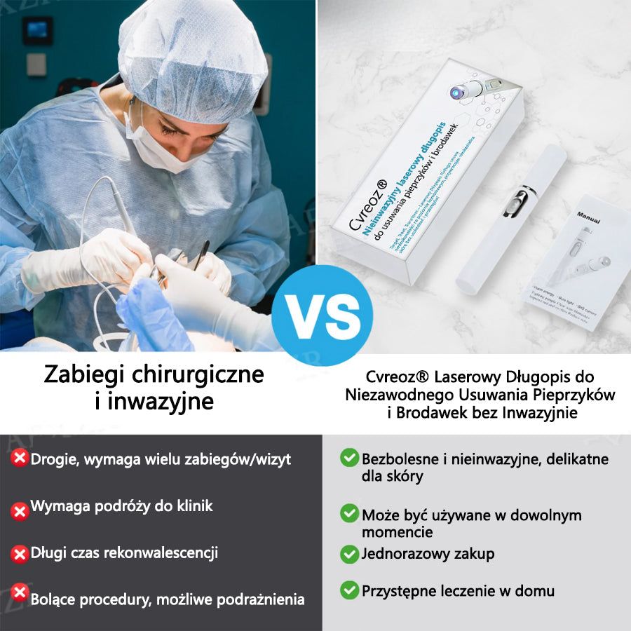 Cvreoz® nowy nieinwazyjny laser do usuwania pieprzyków i brodawek