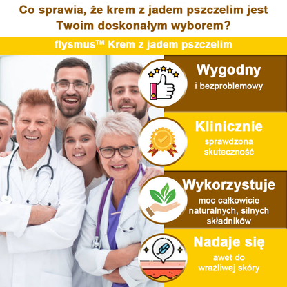 ✅flysmus™ Krem leczniczy z jadem pszczelim🐝: Leczenie egzemy, łuszczycy, trądziku, trądziku różowatego, infekcji grzybiczych, brodawek✅