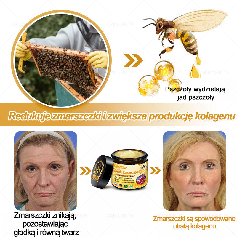 ΑPΚΑPK™ Jad Pszczoły Kompleksowy Krem🥇🥇pomaga w leczeniu problemów skórnych, takich jak: zmarszczki, blizny, plamy pigmentacyjne, rozstępy, trądzik, łuszczyca, egzema, zmiany skórne, podrażnienia, stany zapalne i inne problemy skórne🔥🔥