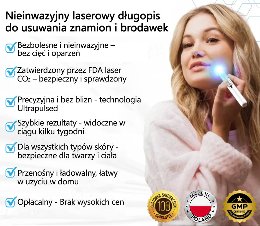 Cvreoz® nowy nieinwazyjny laser do usuwania pieprzyków i brodawek